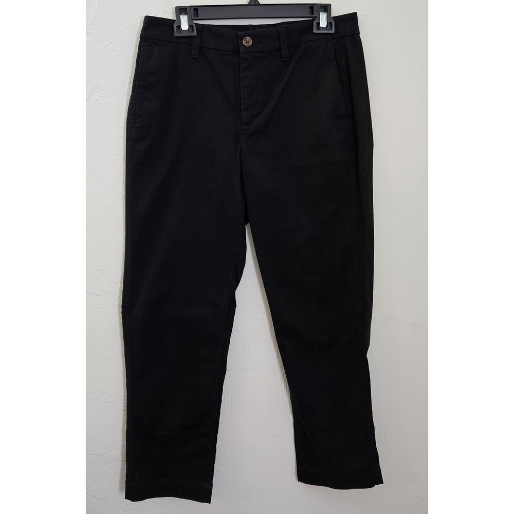 *NEW w/Tags J. CREW Womens 8 Petite Black High-Rise Girlfriend Chino Pants AD217